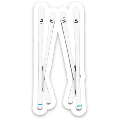 A white pair of skis sticker