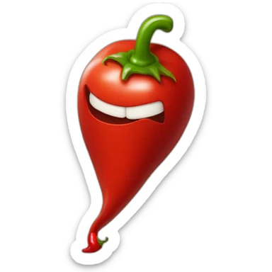 Lips with a chili pepper sticker