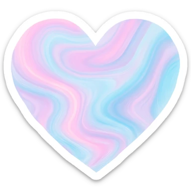 heart with a swirling pastel marble sticker