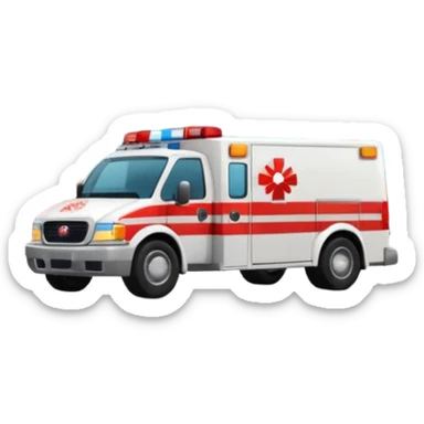 Emergency Medical Services department building with Emergency Medical Services car near sticker
