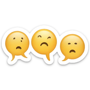 stick figure on the left talking with a speech bubble with sad face and another stick figure on the right talking to them with a speech bubble with a question mark sticker
