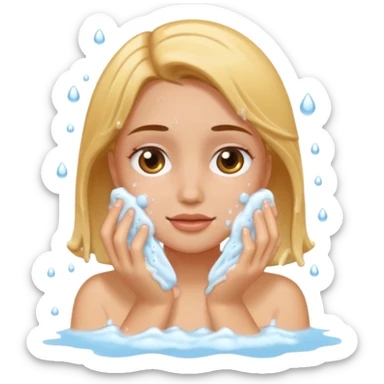 A women washing her face sticker