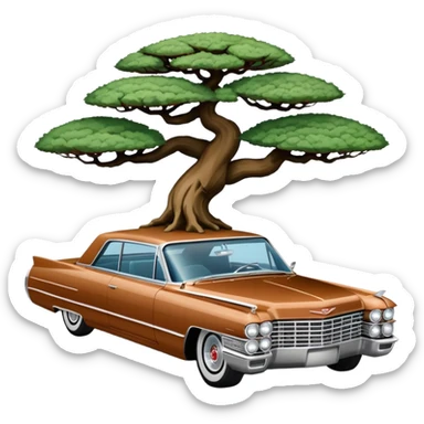 Rocky clay 1964 Cadillac coupe bonsai pot  sticker