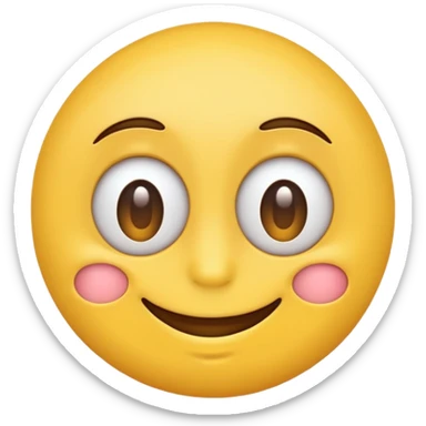 Normal yellow simple Emoji Smiling with eye bags sticker