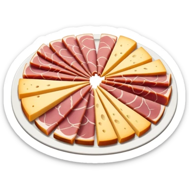 cold cuts (ham & cheese on a platter) sticker