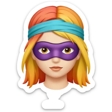 Blindfold person with different colors of hair. No trusting games with people blindfolded behind steering wheel sticker