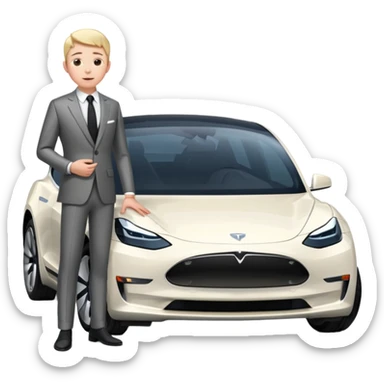 White tesla model 3 with a sleaky physician next to it sticker