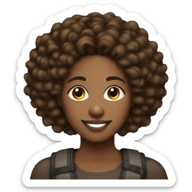 brown ski african american woman 35 years old with sisterlocks beautiful smile big brown eyes teardrop face shape sticker