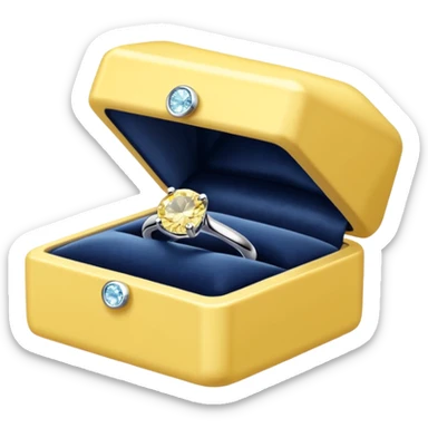 diamond ring in a pale yellow box  sticker
