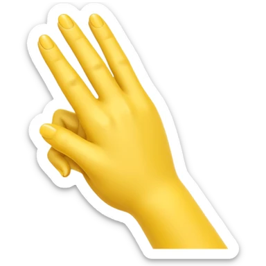 A 3D Apple-style yellow hand emoji, posed gracefully as if dancing, index finger extended and drawing a circular motion in the air, elegant curved motion lines around the finger showing the round movement, playful and dynamic gesture, smooth glossy surface, clean minimal background sticker