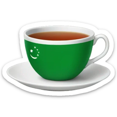 Turkmenistan flag tea sticker