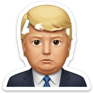 no... MAKE THESE CHANGES AT AN ISOMETRIC OVERHEAD ANGLE, WITH THE FULL FIGURE, MAKE IT MUCH MORE REALISTIC, ESPECIALLY IN THE DONALD TRUMP FACE AND HAIR, MUCH MORE ELDERLY, AND MUCH MORE OBESE, TO REFLECT HIS REALITY sticker
