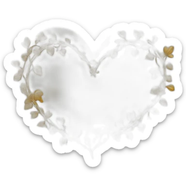 heart shape gold vine border sticker