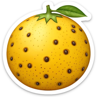 Create a yellow passion fruit emoji sticker