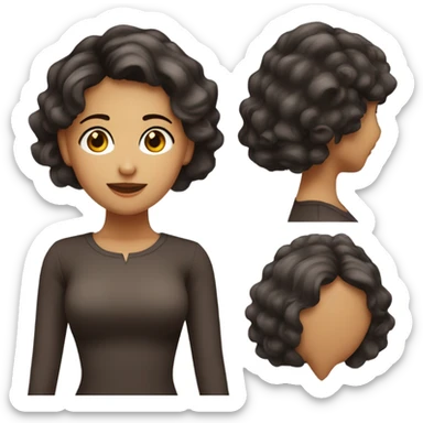 Una persona morenita con cabello liso corto y ojos café  sticker