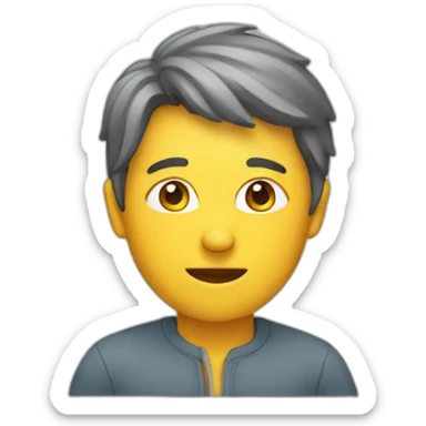 A person is facing a study  sticker