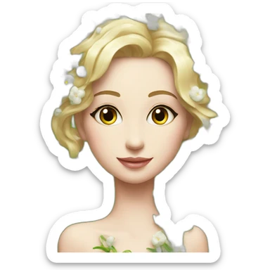 Fragrant spring is coming, Mowed with pearl flowers sticker