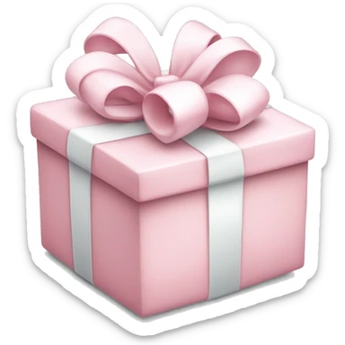 light pink christmas gift with white bow sticker