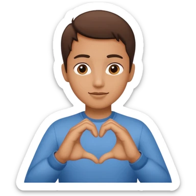 Corazón uniendo los dedos corazon y pulgar entre dos manos, cómo si se estuviera haciendo pisrola sticker