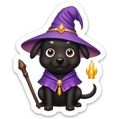 black dog Wizard sticker