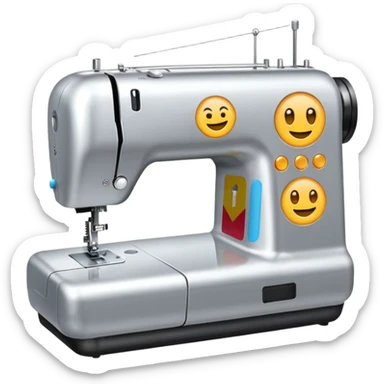 creame un emoji de maquina de coser sticker