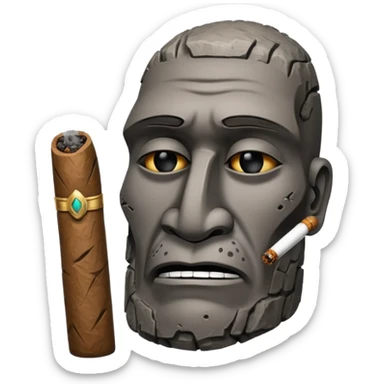 Easter island head smoking cigar sticker
