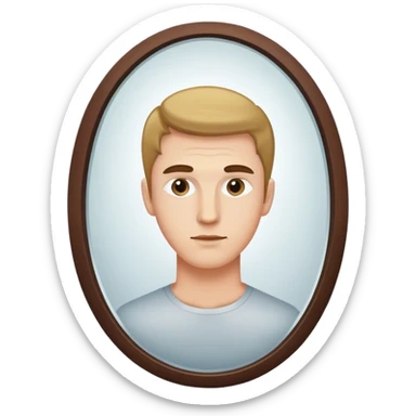 person caucasian man looking at me through a mirror. standing there sticker