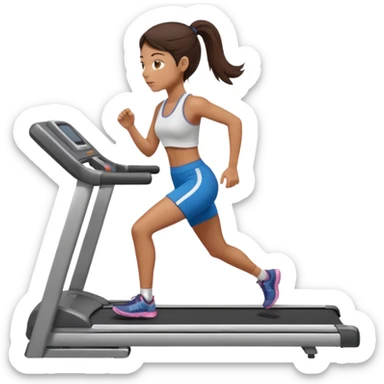 Gym brunette girl tan treadmill sticker