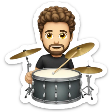 white man with beard playing drums sticker