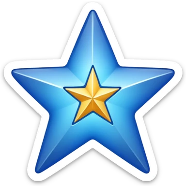 generate a instagram blue tick emoji with a white tick in between a star having 11 points and sticker