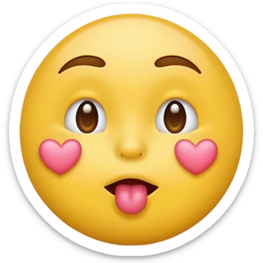 Classic yellow emoji blowing kiss with puckered lips sticker