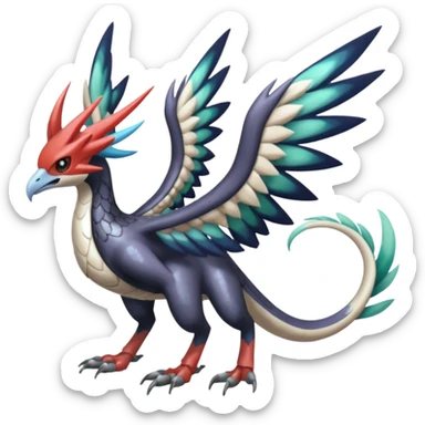 Trico-Dialga-Yveltal-Meloetta-Latias-Nargacuga-Noivern-hybrid-fusion-creature, full body sticker