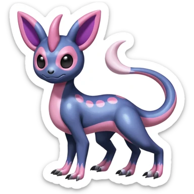 Shiny Duskull-Salandit-Sylveon-Fakémon-hybrid-creature (full body)  sticker