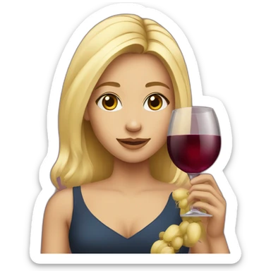 blonde girl with wine in her hand sticker