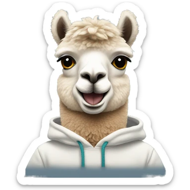 Alpaca wearing Sweatshirt  sticker