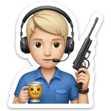 MVP + Gaming + Gamer + Tournament Cup  + Gun  sticker