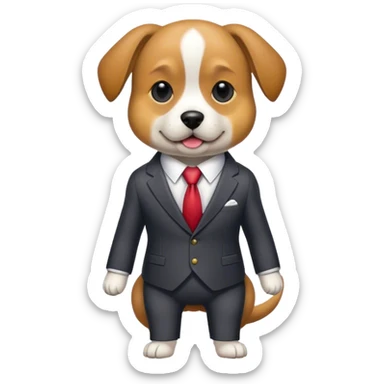 Dog wearing a suit  sticker