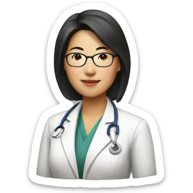 stanford physician asian woman sticker