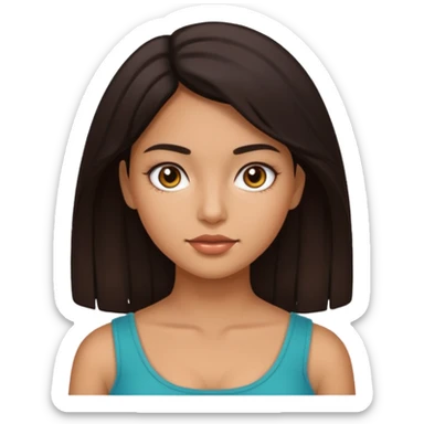 Latina girl with tight, dull facial skin sticker