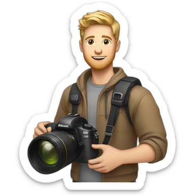 white youtuber with camera in hand sticker
