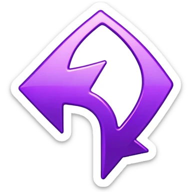 U-turn arrow symbol purple sticker