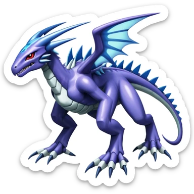  Cool Edgy Shiny Godly Ethereal Digimon-Genesect-Dialga-Reptile-hybrid full body sticker
