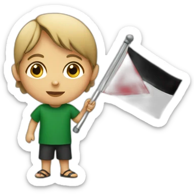 A child holding the Palestinian flag  sticker