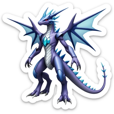  Cool Edgy Shiny Godly Ethereal Digimon-Genesect-Dialga-Reptile-hybrid full body sticker