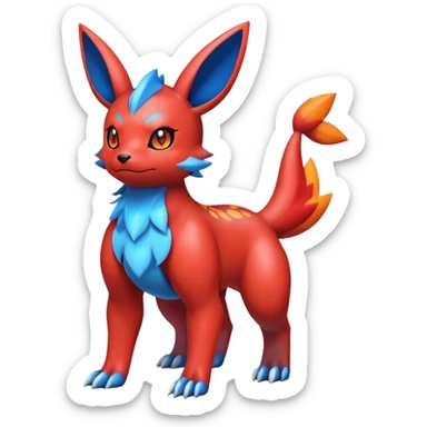 Cute Shiny Guilmon-Quilava-Umbreon-Fakémon-hybrid-creature (full body)  sticker