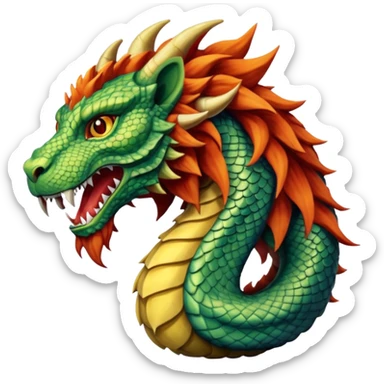 Mušḫuššu, mythological creature with dragon head and lion body sticker