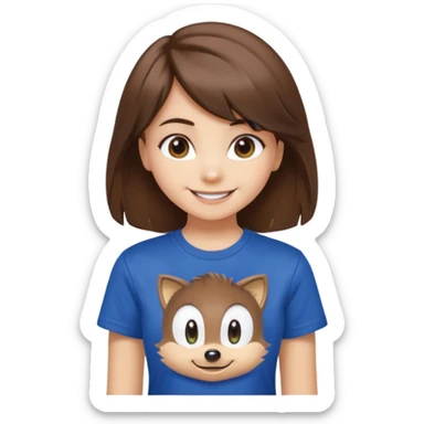 make a cute girl with medium hair and side bangs and sonic clothes  sticker