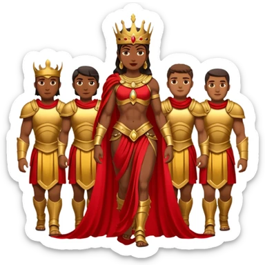 group of trojans being led by a woman queen sticker