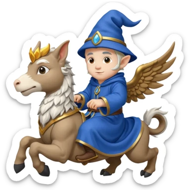 Male Gnome Mage Blizzard World of Warcraft on a griffen sticker