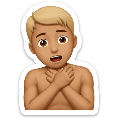 a person doing the choking emote sticker